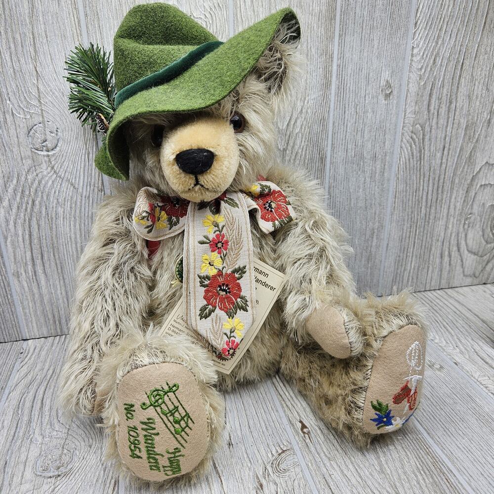 Vintage Hermann Mohair Bear The Happy Wanderer Germany Limited Musical 10954